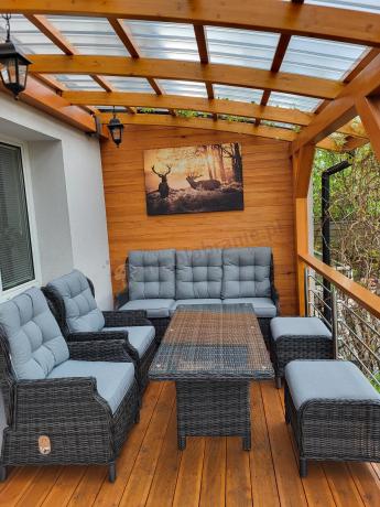 Zestaw mebli technorattanowych z regulowanymi fotelami Laritto Dining - Antracite