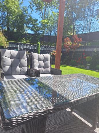 Zestaw mebli technorattanowych z regulowanymi fotelami Laritto Dining - Antracite