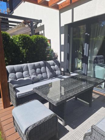 Zestaw mebli technorattanowych z regulowanymi fotelami Laritto Dining - Antracite