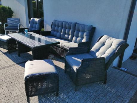 Zestaw mebli technorattanowych z regulowanymi fotelami Laritto Dining - Antracite