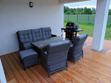 Zestaw mebli technorattanowych z regulowanymi fotelami Laritto Dining - Antracite