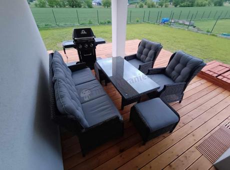 Zestaw mebli technorattanowych z regulowanymi fotelami Laritto Dining - Antracite