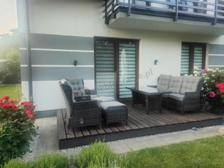 Zestaw mebli technorattanowych z regulowanymi fotelami Laritto Dining - Antracite