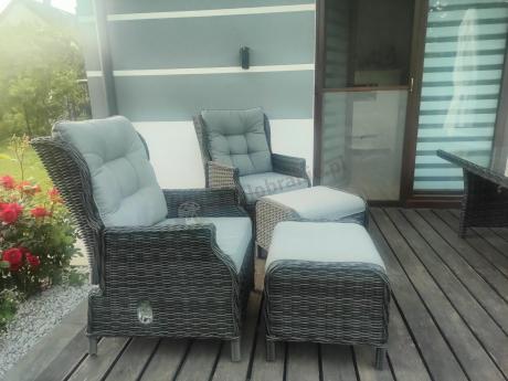 Zestaw mebli technorattanowych z regulowanymi fotelami Laritto Dining - Antracite