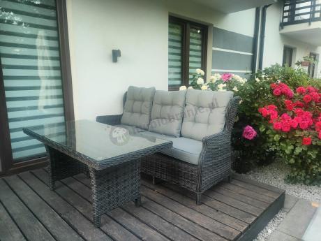 Zestaw mebli technorattanowych z regulowanymi fotelami Laritto Dining - Antracite