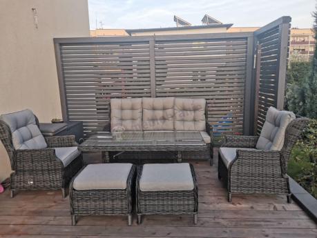 Zestaw mebli technorattanowych z regulowanymi fotelami Laritto Dining - Antracite