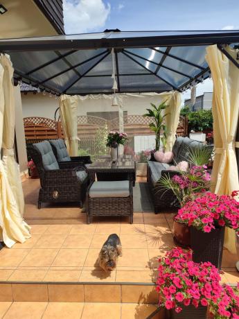 Zestaw mebli technorattanowych z regulowanymi fotelami Laritto Dining - Antracite