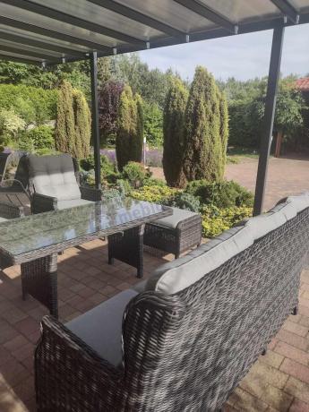 Zestaw mebli technorattanowych z regulowanymi fotelami Laritto Dining - Antracite