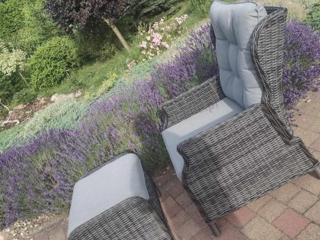 Zestaw mebli technorattanowych z regulowanymi fotelami Laritto Dining - Antracite