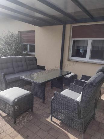 Zestaw mebli technorattanowych z regulowanymi fotelami Laritto Dining - Antracite