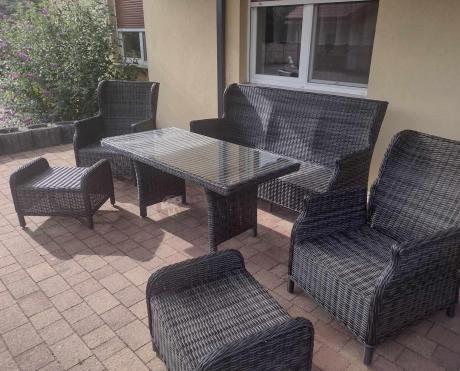 Zestaw mebli technorattanowych z regulowanymi fotelami Laritto Dining - Antracite