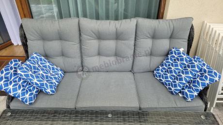 Zestaw mebli technorattanowych z regulowanymi fotelami Laritto Dining - Antracite