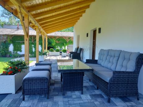 Zestaw mebli technorattanowych z regulowanymi fotelami Laritto Dining - Antracite