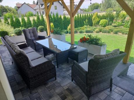 Zestaw mebli technorattanowych z regulowanymi fotelami Laritto Dining - Antracite