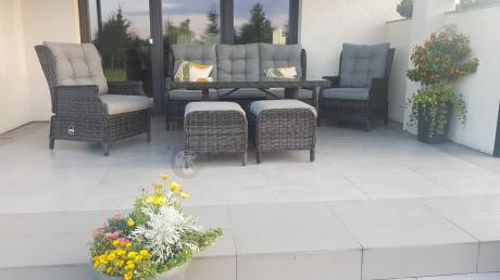 Zestaw mebli technorattanowych z regulowanymi fotelami Laritto Dining - Antracite