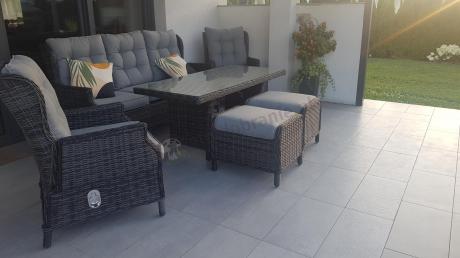 Zestaw mebli technorattanowych z regulowanymi fotelami Laritto Dining - Antracite