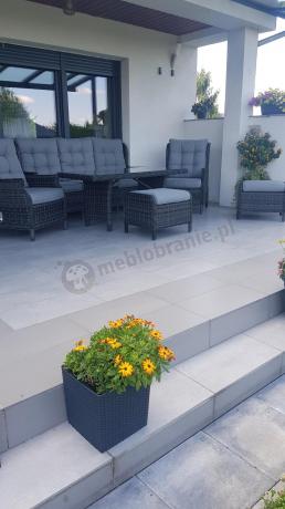 Zestaw mebli technorattanowych z regulowanymi fotelami Laritto Dining - Antracite