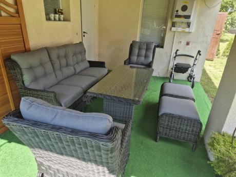 Zestaw mebli technorattanowych z regulowanymi fotelami Laritto Dining - Antracite