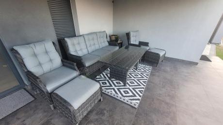 Zestaw mebli technorattanowych z regulowanymi fotelami Laritto Dining - Antracite