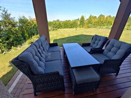 Zestaw mebli technorattanowych z regulowanymi fotelami Laritto Dining - Antracite