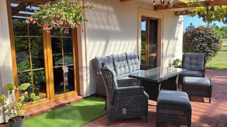 Zestaw mebli technorattanowych z regulowanymi fotelami Laritto Dining - Antracite