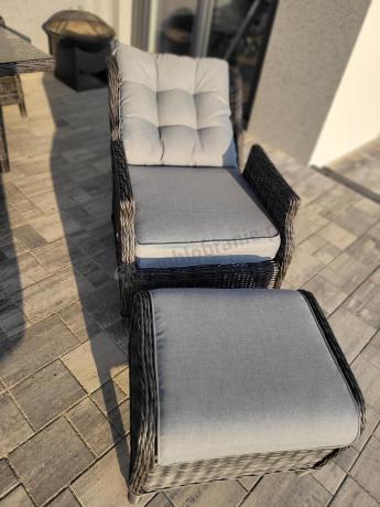 Zestaw mebli technorattanowych z regulowanymi fotelami Laritto Dining - Antracite