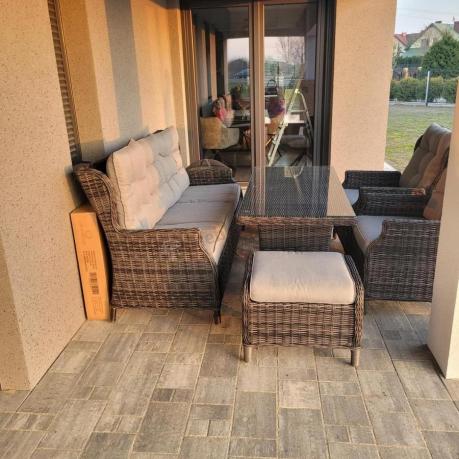 Zestaw mebli technorattanowych z regulowanymi fotelami Laritto Dining - Antracite