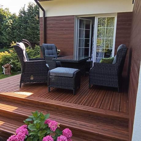 Zestaw mebli technorattanowych z regulowanymi fotelami Laritto Dining - Antracite