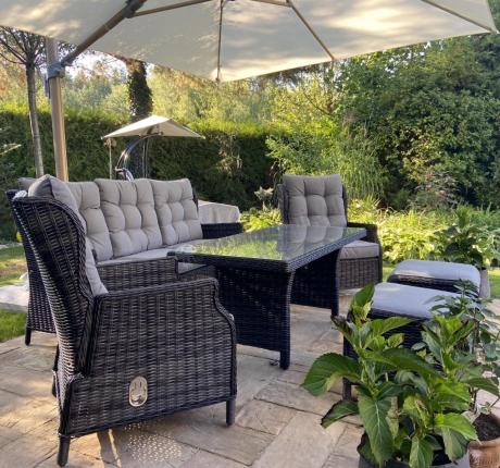 Zestaw mebli technorattanowych z regulowanymi fotelami Laritto Dining - Antracite