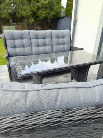 Zestaw mebli technorattanowych z regulowanymi fotelami Laritto Dining - Antracite