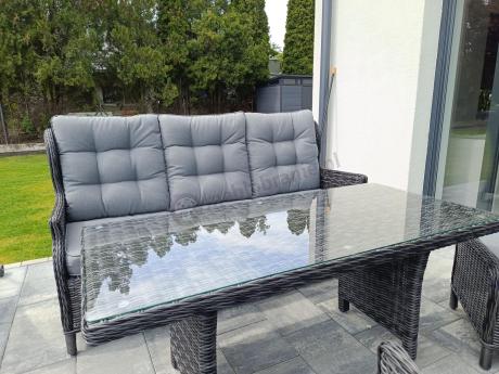 Zestaw mebli technorattanowych z regulowanymi fotelami Laritto Dining - Antracite