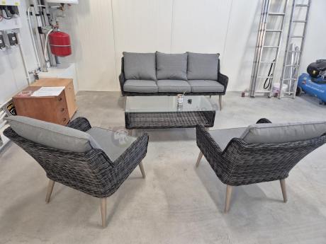 Zestaw mebli technorattanowych z sofą 184cm Cioso - Antracyt