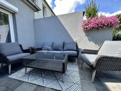 Zestaw mebli technorattanowych z sofą 184cm Cioso - Antracyt