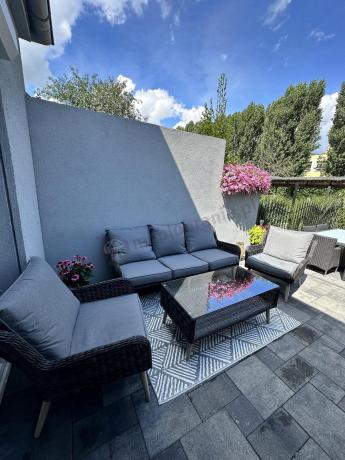 Zestaw mebli technorattanowych z sofą 184cm Cioso - Antracyt