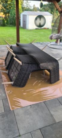 Zestaw mebli technorattanowych z sofą 184cm Cioso - Antracyt