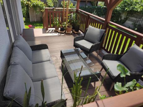 Zestaw mebli technorattanowych z sofą 184cm Cioso - Antracyt