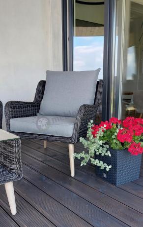 Zestaw mebli technorattanowych z sofą 184cm Cioso - Antracyt