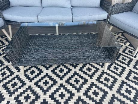 Zestaw mebli technorattanowych z sofą 184cm Cioso - Antracyt