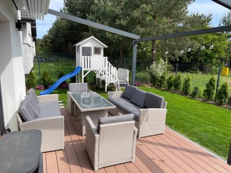 Zestaw mebli technorattanowych z sofami i wysokim stołem Cofete Grande – Grey