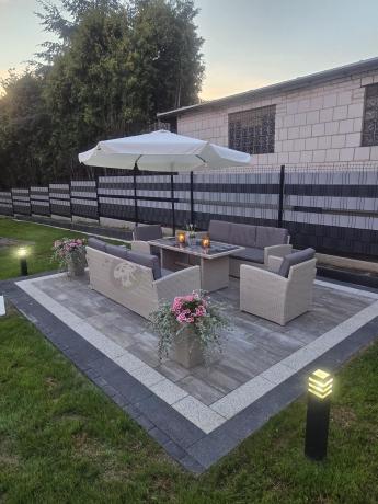 Zestaw mebli technorattanowych z sofami i wysokim stołem Cofete Grande – Grey