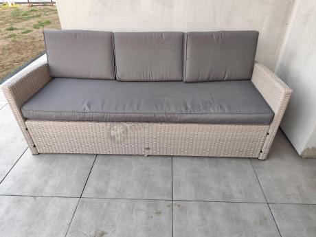 Zestaw mebli technorattanowych z sofami i wysokim stołem Cofete Grande – Grey