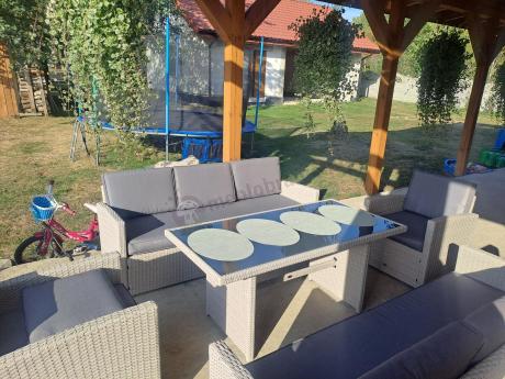 Zestaw mebli technorattanowych z sofami i wysokim stołem Cofete Grande – Grey
