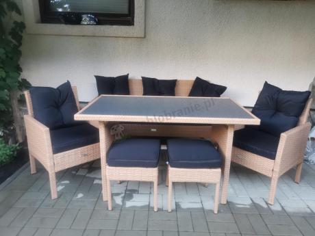 Zestaw mebli z technorattanu na taras Torino Dining – Yellow