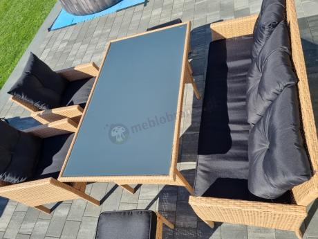 Zestaw mebli z technorattanu na taras Torino Dining – Yellow