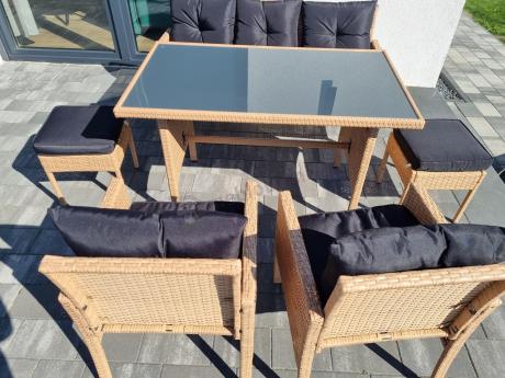 Zestaw mebli z technorattanu na taras Torino Dining – Yellow