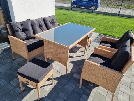 Zestaw mebli z technorattanu na taras Torino Dining – Yellow