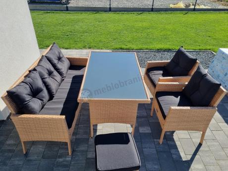 Zestaw mebli z technorattanu na taras Torino Dining – Yellow