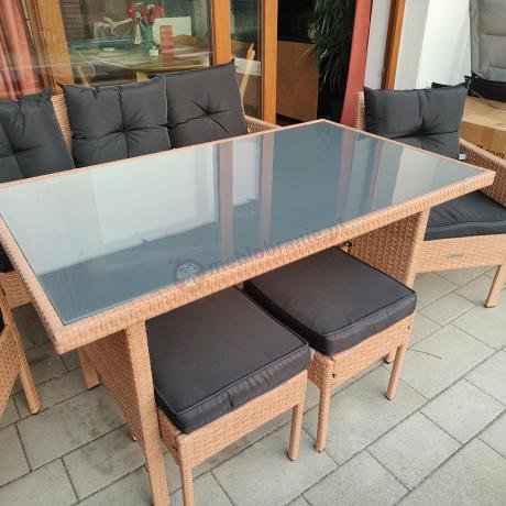 Zestaw mebli z technorattanu na taras Torino Dining – Yellow