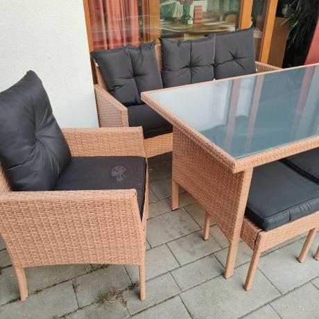 Zestaw mebli z technorattanu na taras Torino Dining – Yellow