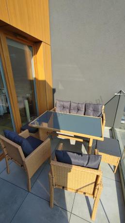 Zestaw mebli z technorattanu na taras Torino Dining – Yellow